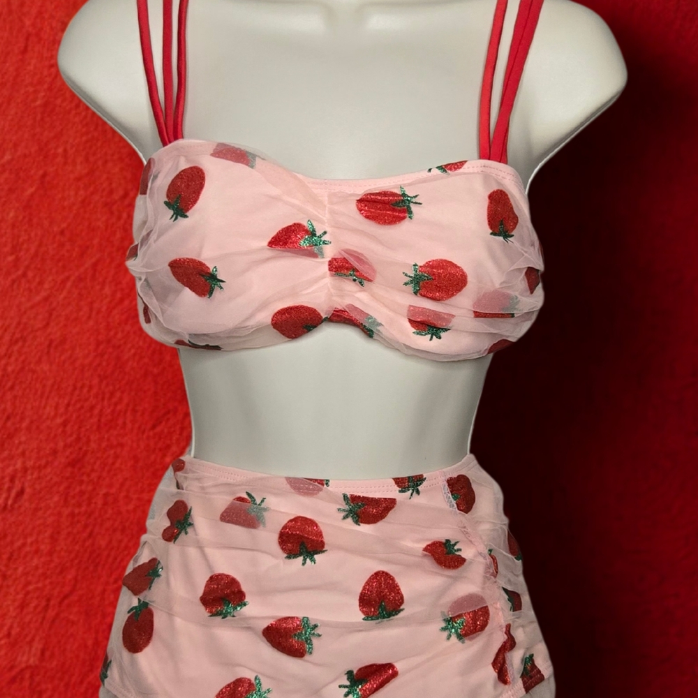 Strawberry Print Two-Piece Set